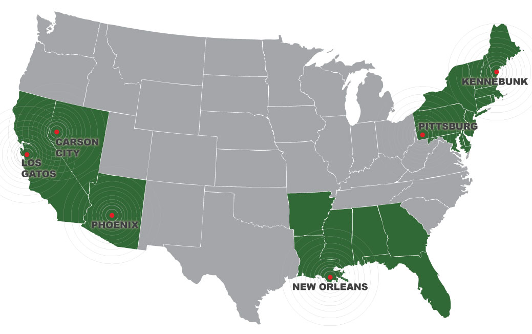 and New Orleans regions.